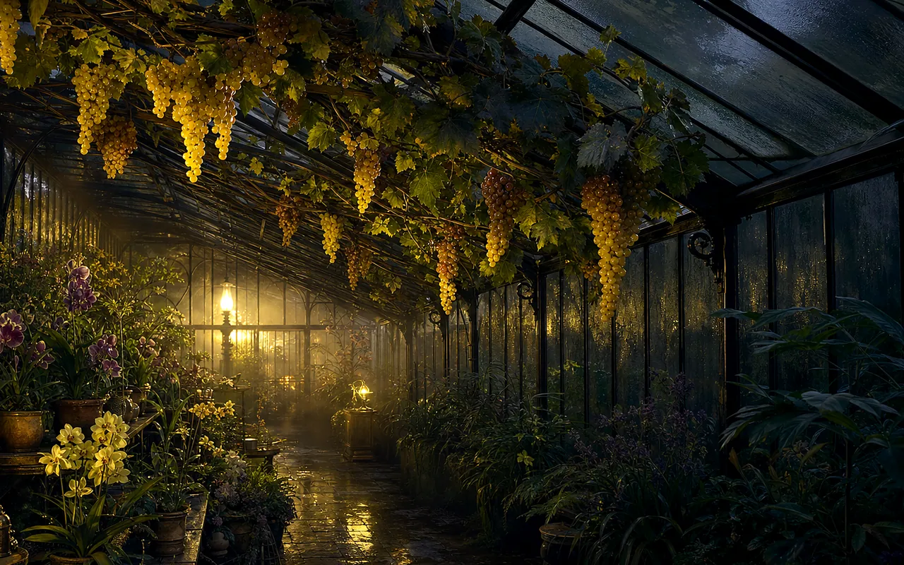 Lamplit Grape House